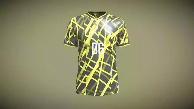 Soccer Sports Jersey Player-06 In Low Poly