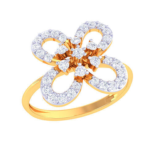 Printable 3D jewelry model of Lady diamond ring 3D print model