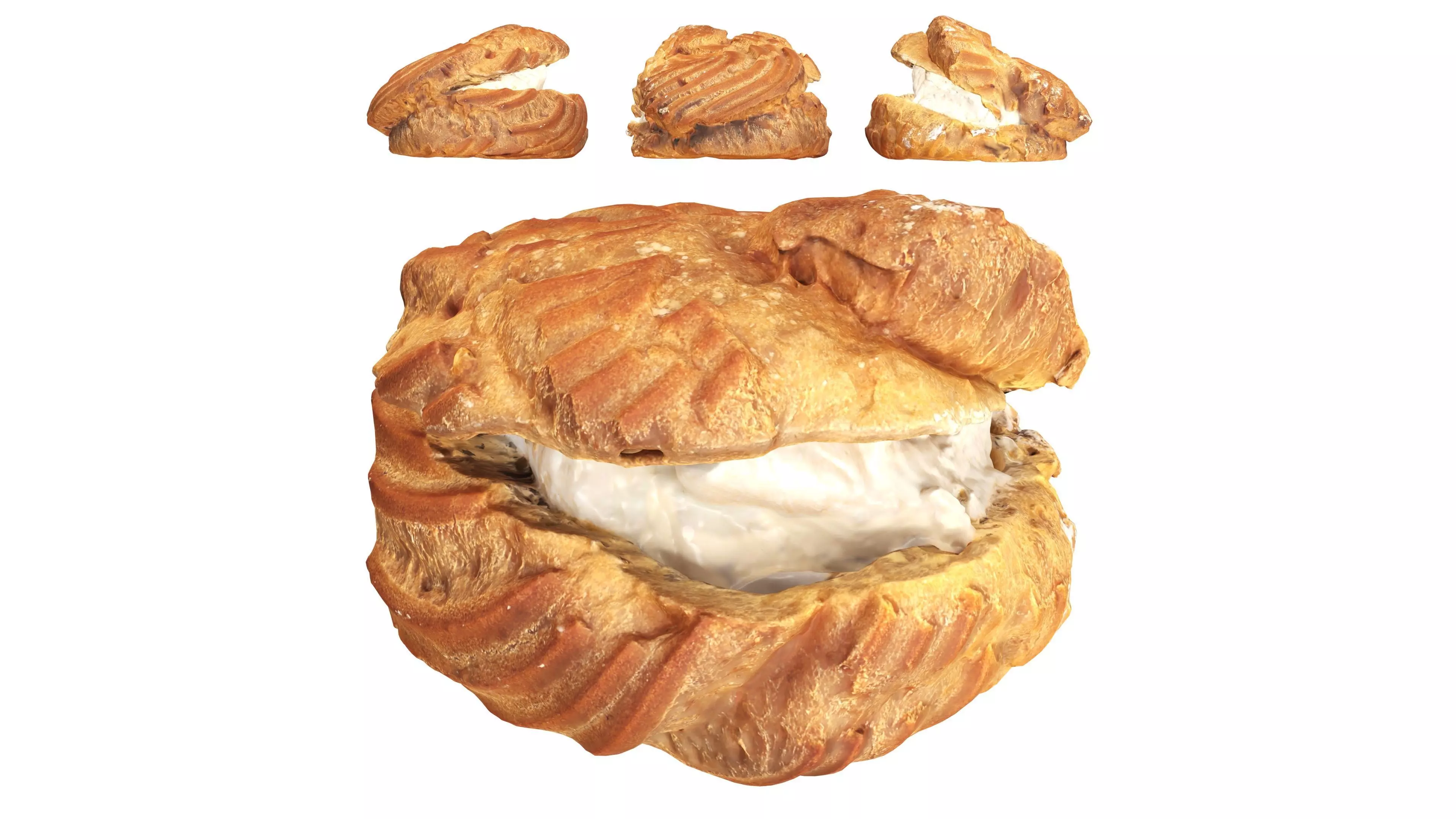 Cream cake Low-poly 3D model_0