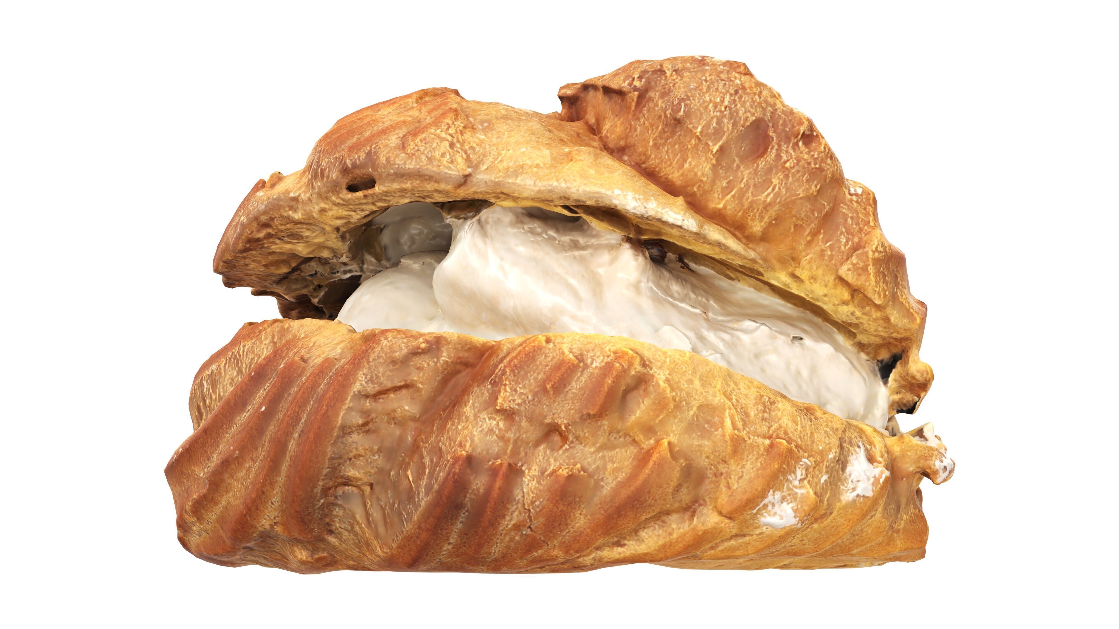 Cream cake Low-poly 3D model_4