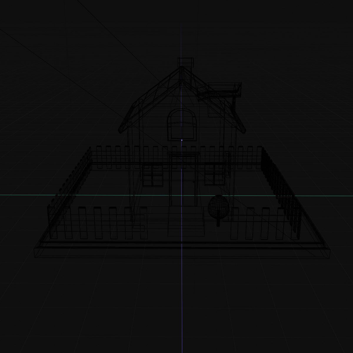 Low Poly Cartoon House Low-poly 3D model_17