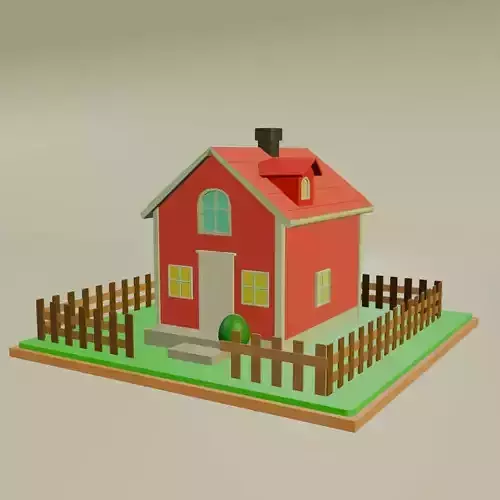 Low Poly Cartoon House