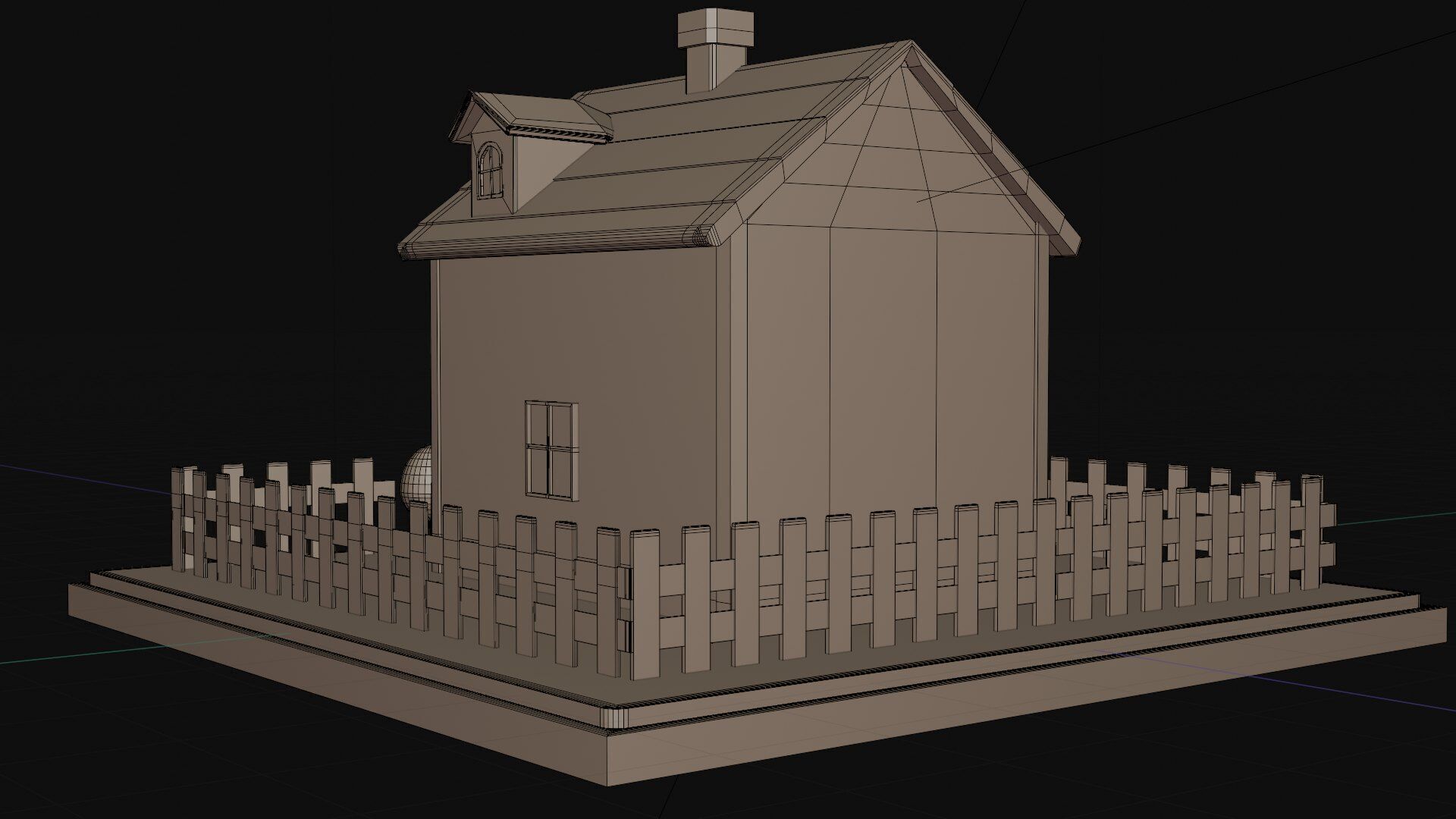 Low Poly Cartoon House Low-poly 3D model_16