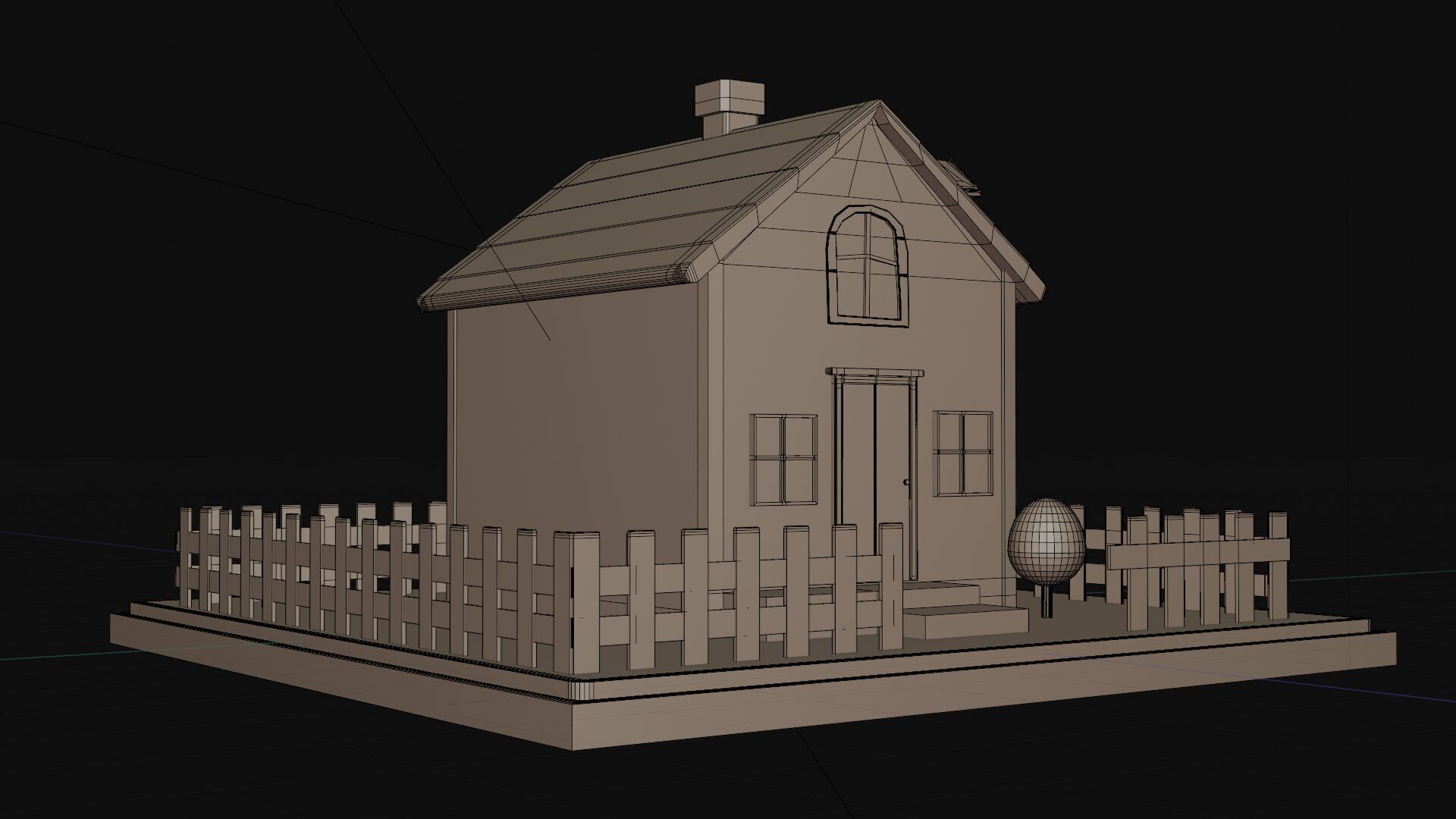 Low Poly Cartoon House Low-poly 3D model_14