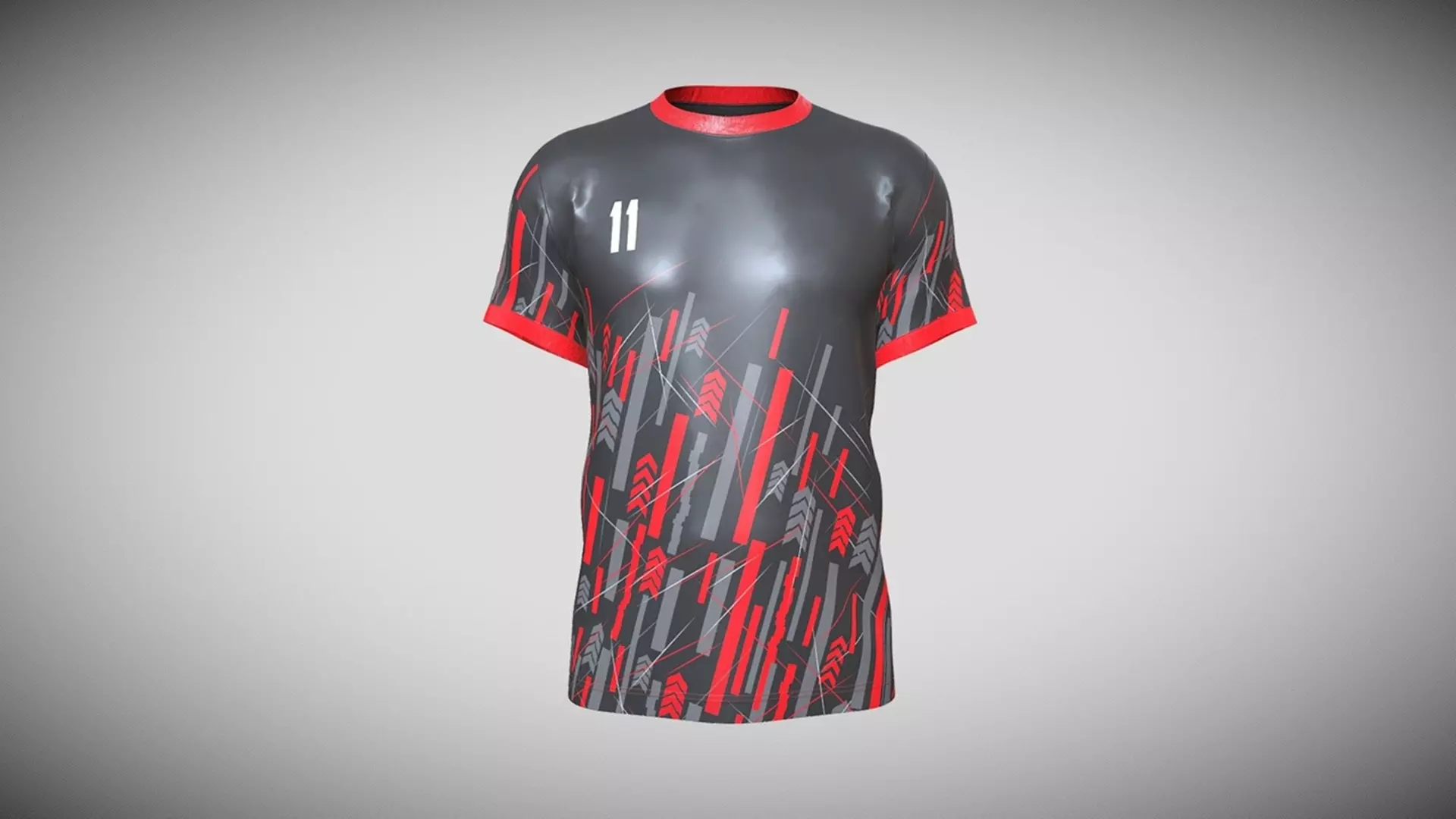 Soccer Sports Red Jersey Player-11 In Low Poly Low-poly 3D model_0