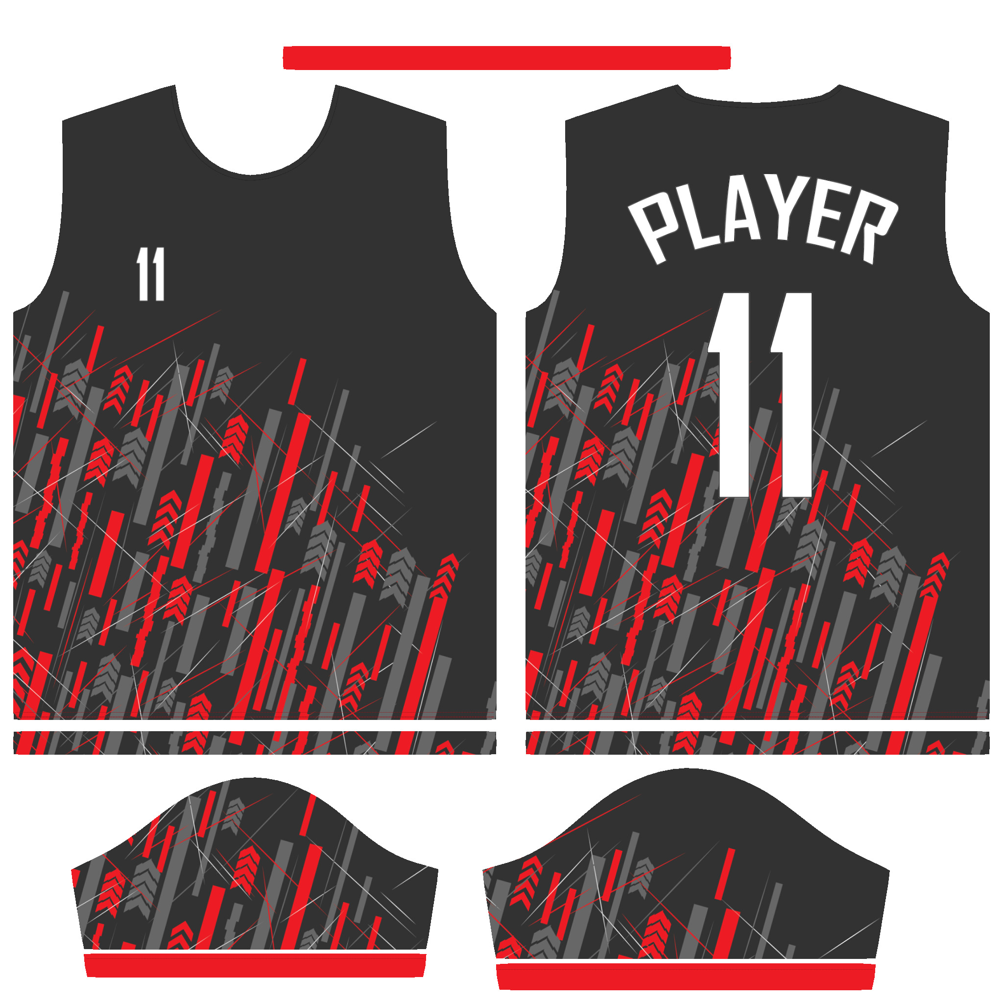 Soccer Sports Red Jersey Player-11 In Low Poly Low-poly 3D model_2