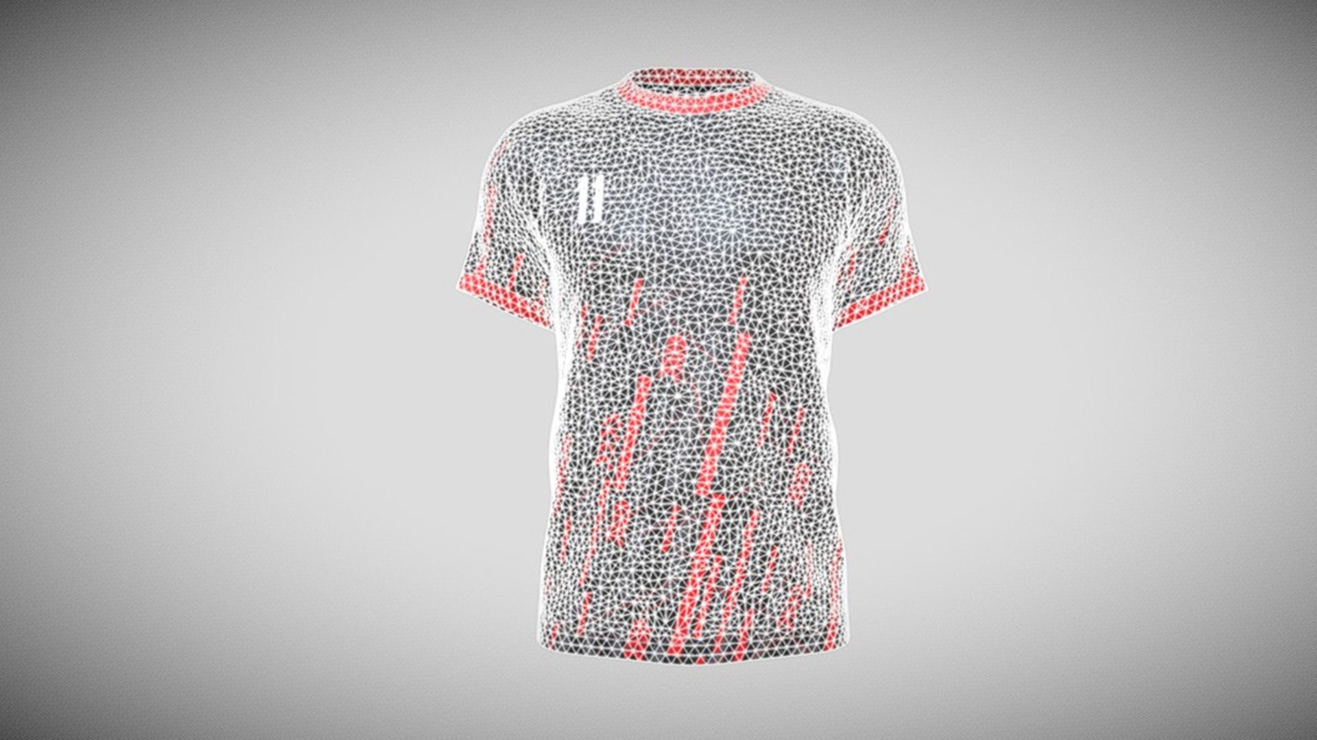 Soccer Sports Red Jersey Player-11 In Low Poly Low-poly 3D model_1