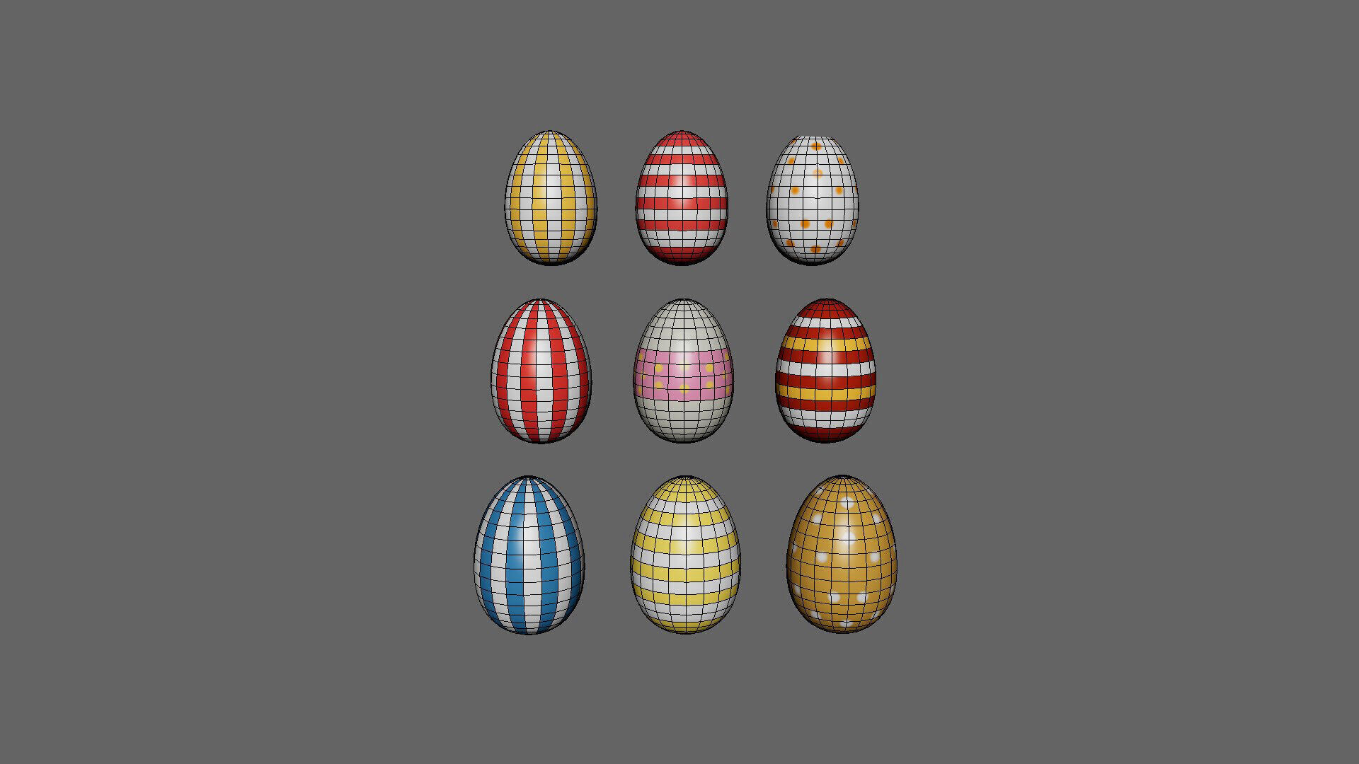 Low Poly Easter Eggs Chicken Pack 01 Low-poly 3D model_6