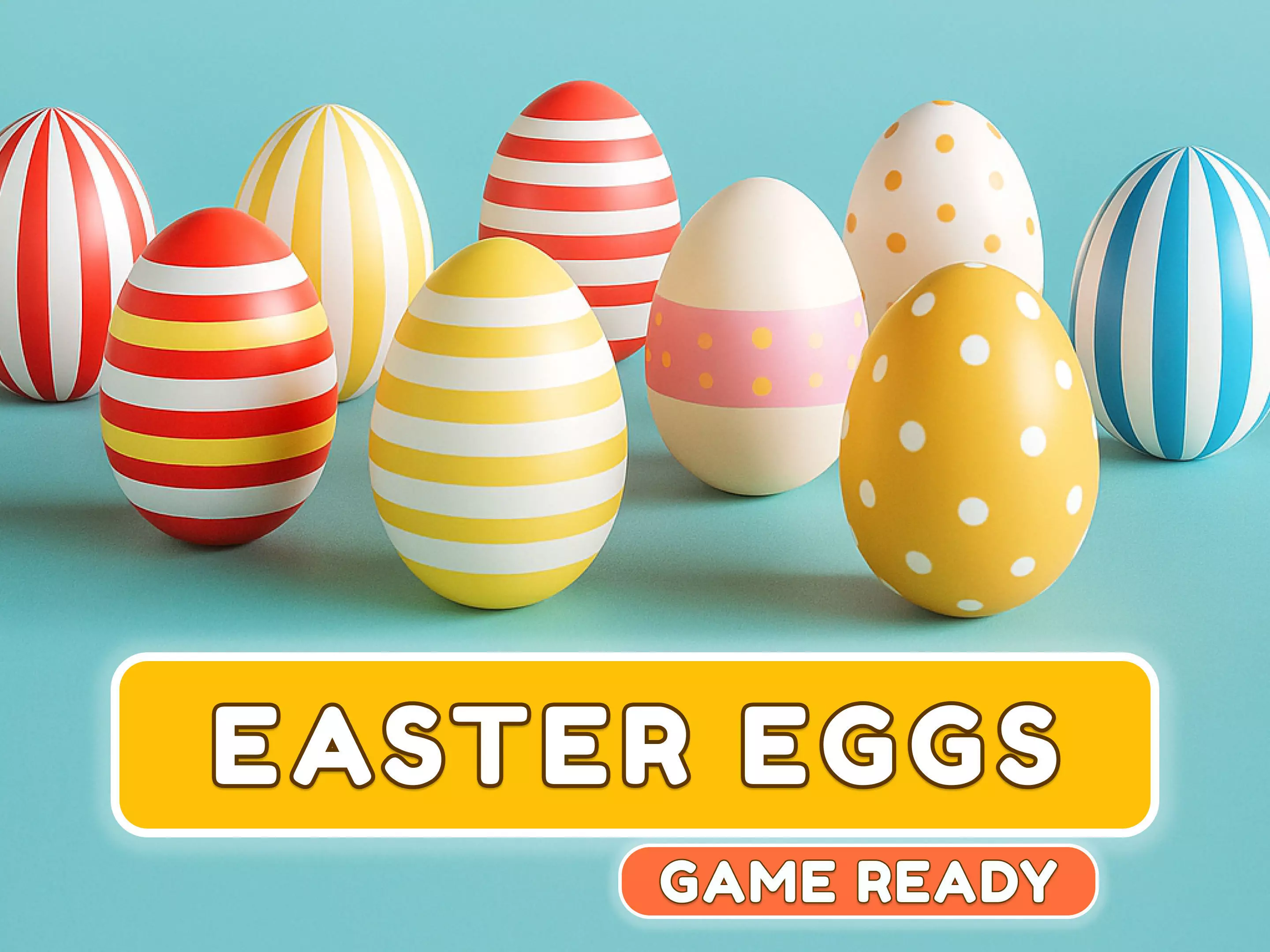 Low Poly Easter Eggs Chicken Pack 01 Low-poly 3D model_0