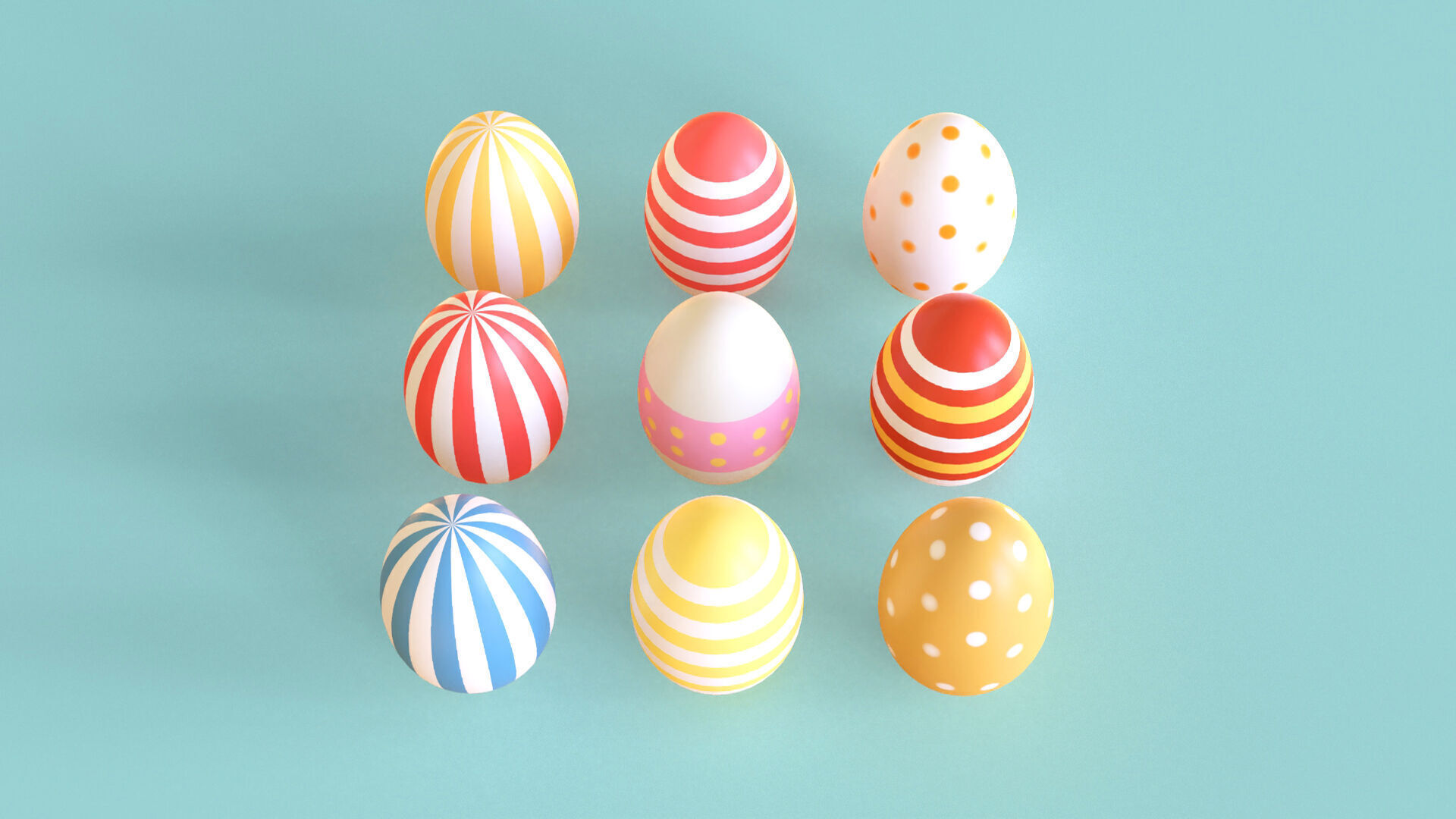 Low Poly Easter Eggs Chicken Pack 01 Low-poly 3D model_5