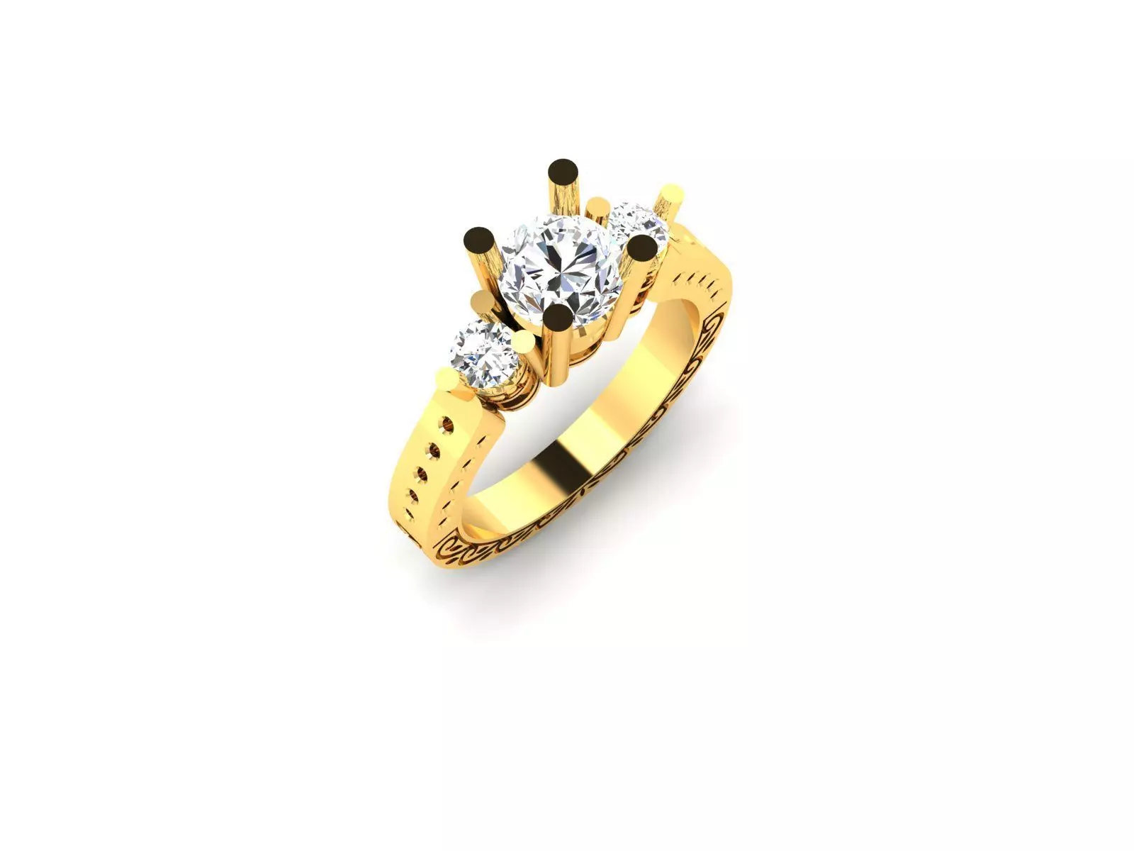 Women Ring Render 3dm STL OBJ FBX Details 3D print model