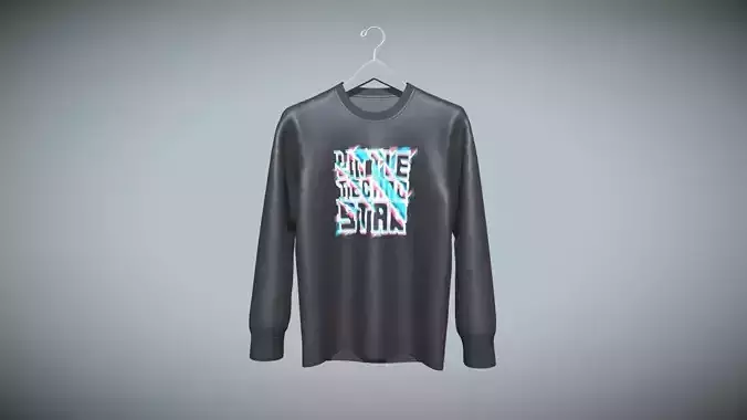 Sweatshirt-Black In Low Poly