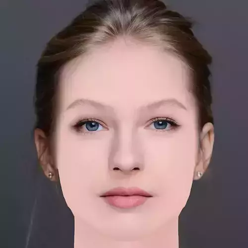 Elizaveta Bazykina Head - No Hair - Low poly head for game