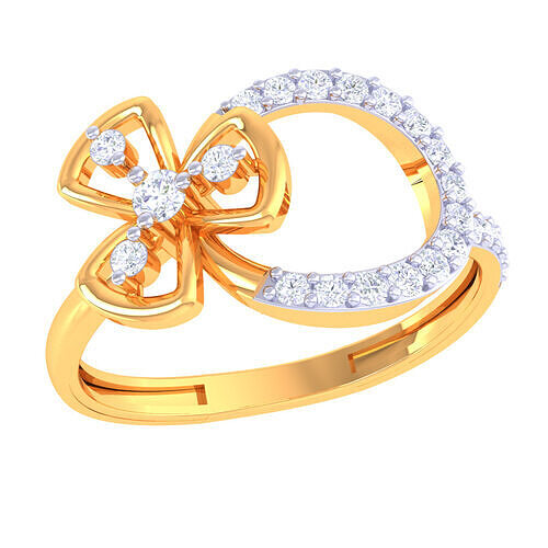 Printable 3D jewelry model of Lady diamond ring 3D print model