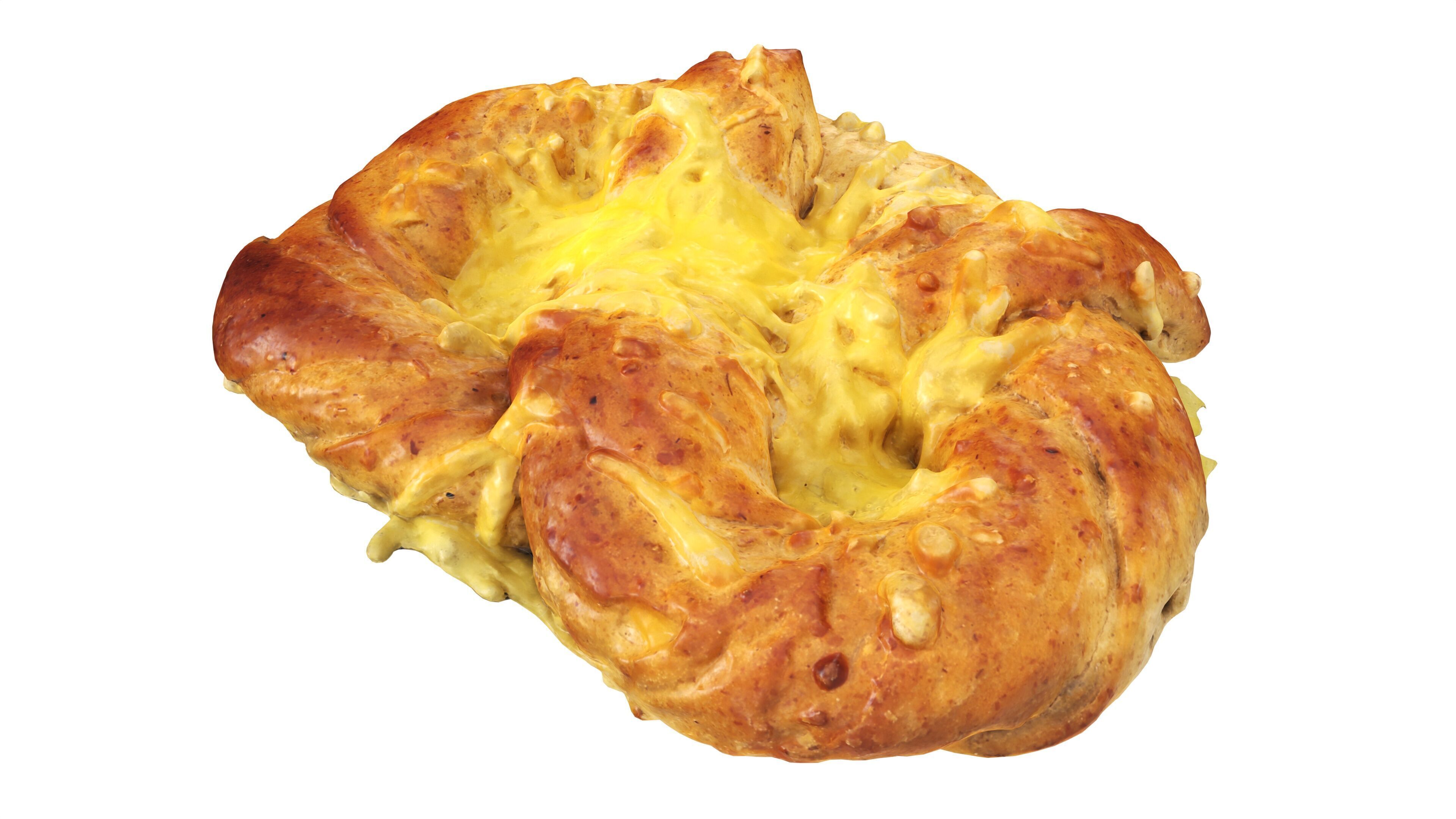 Pretzel with cheese Low-poly 3D model_2