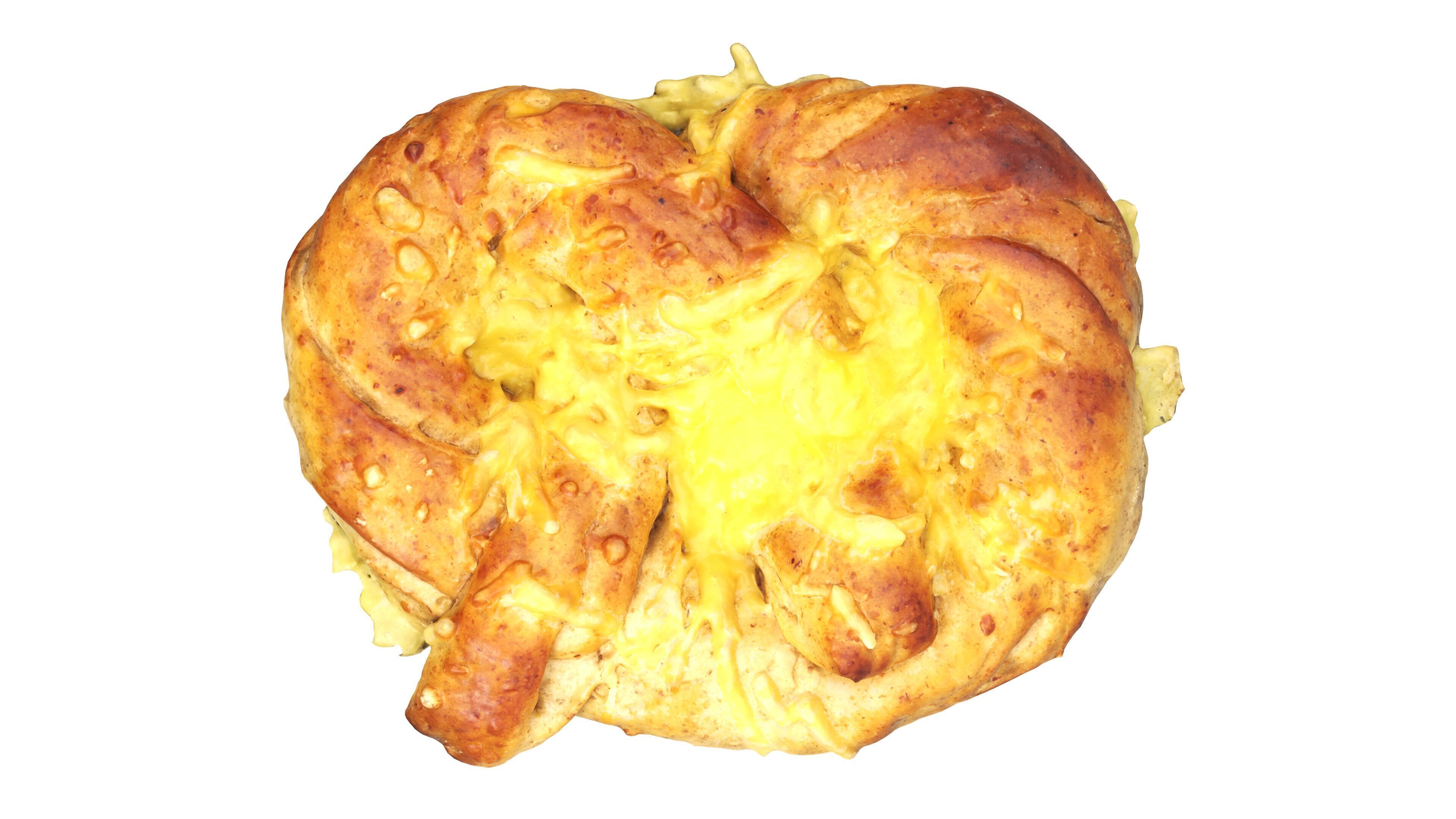 Pretzel with cheese Low-poly 3D model_5