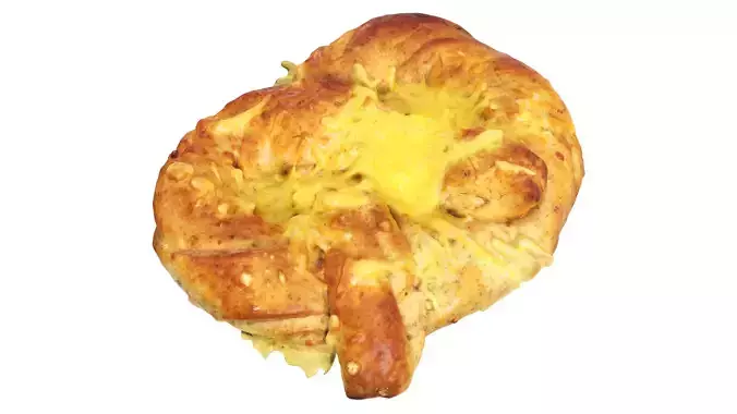 Pretzel with cheese Low-poly 3D model
