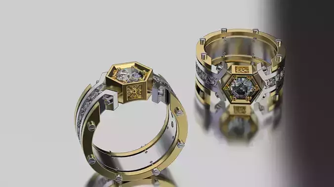 Gold Man Ring Rolex 3D print model