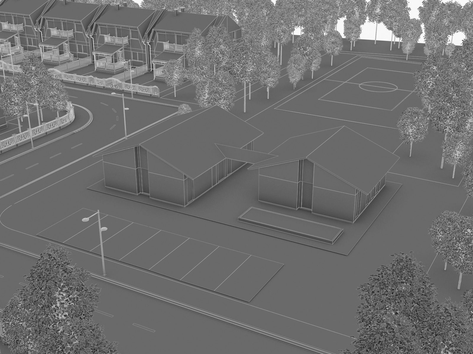 Neighborhood Houses 01 Low-poly 3D model_5