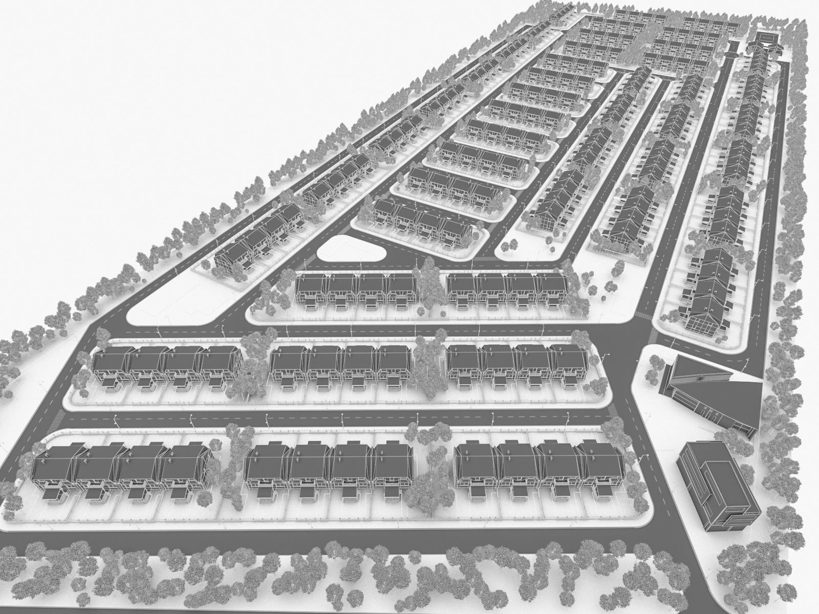 Neighborhood Houses 01 Low-poly 3D model_11