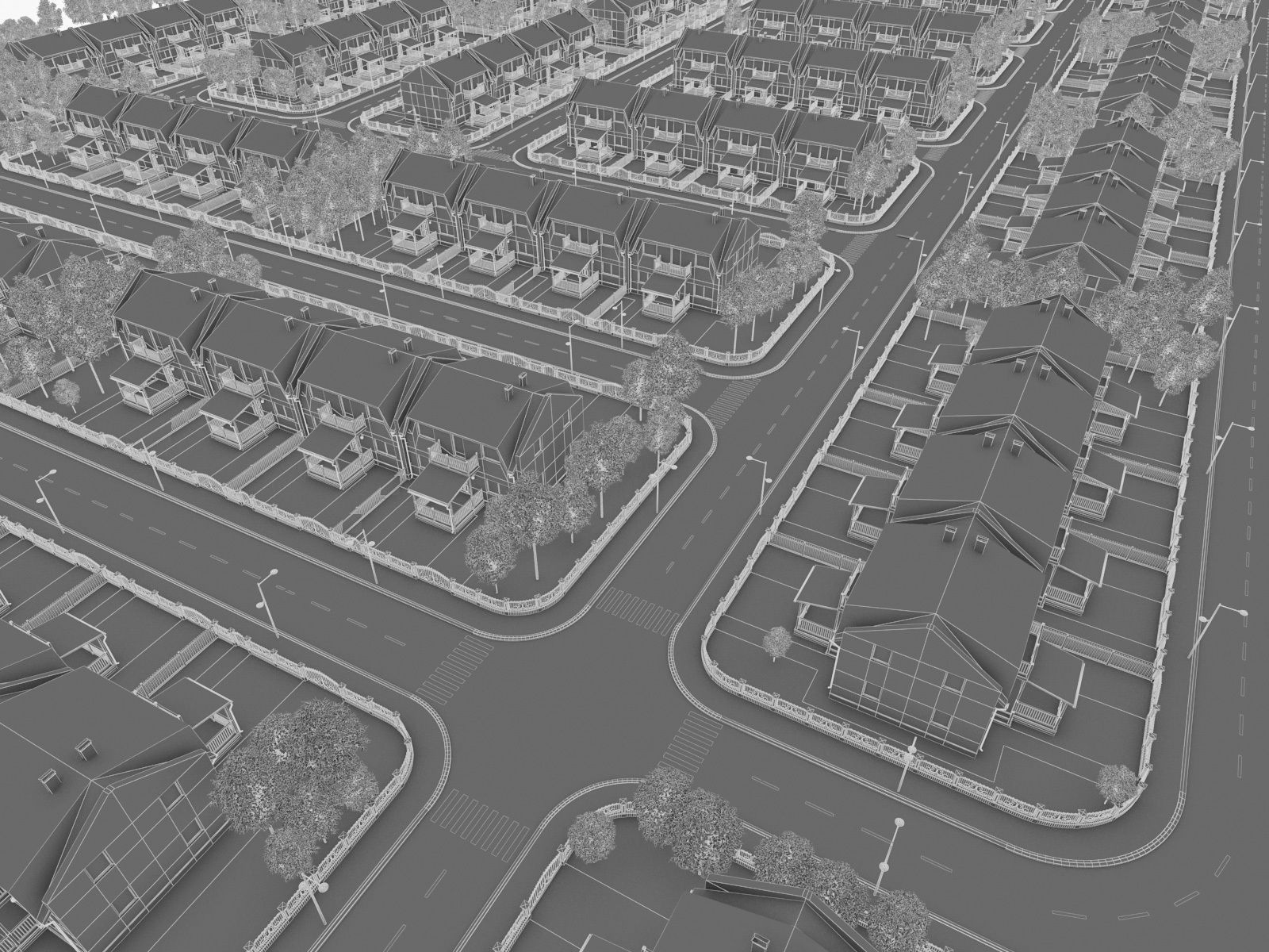 Neighborhood Houses 01 Low-poly 3D model_10
