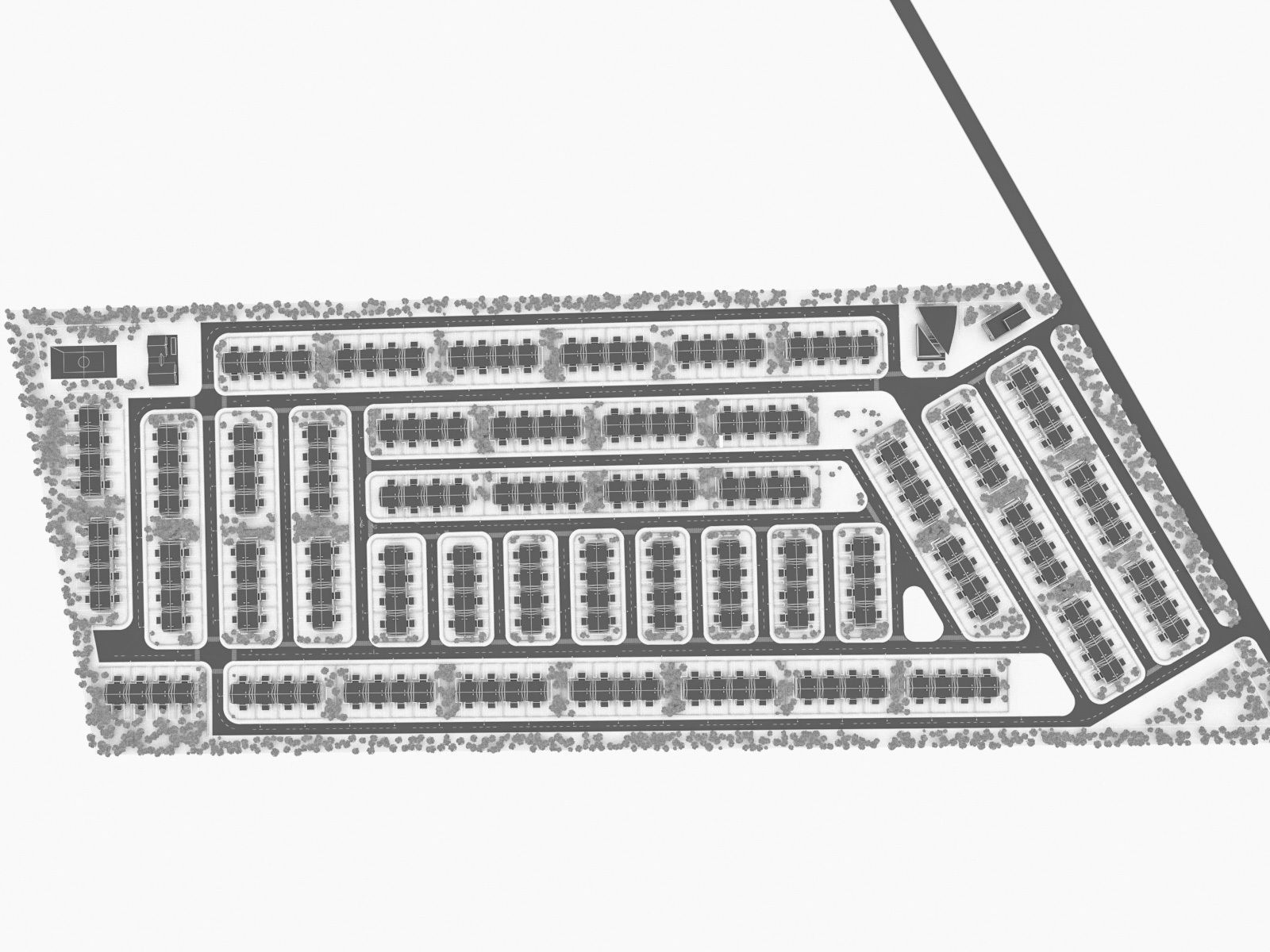 Neighborhood Houses 01 Low-poly 3D model_12