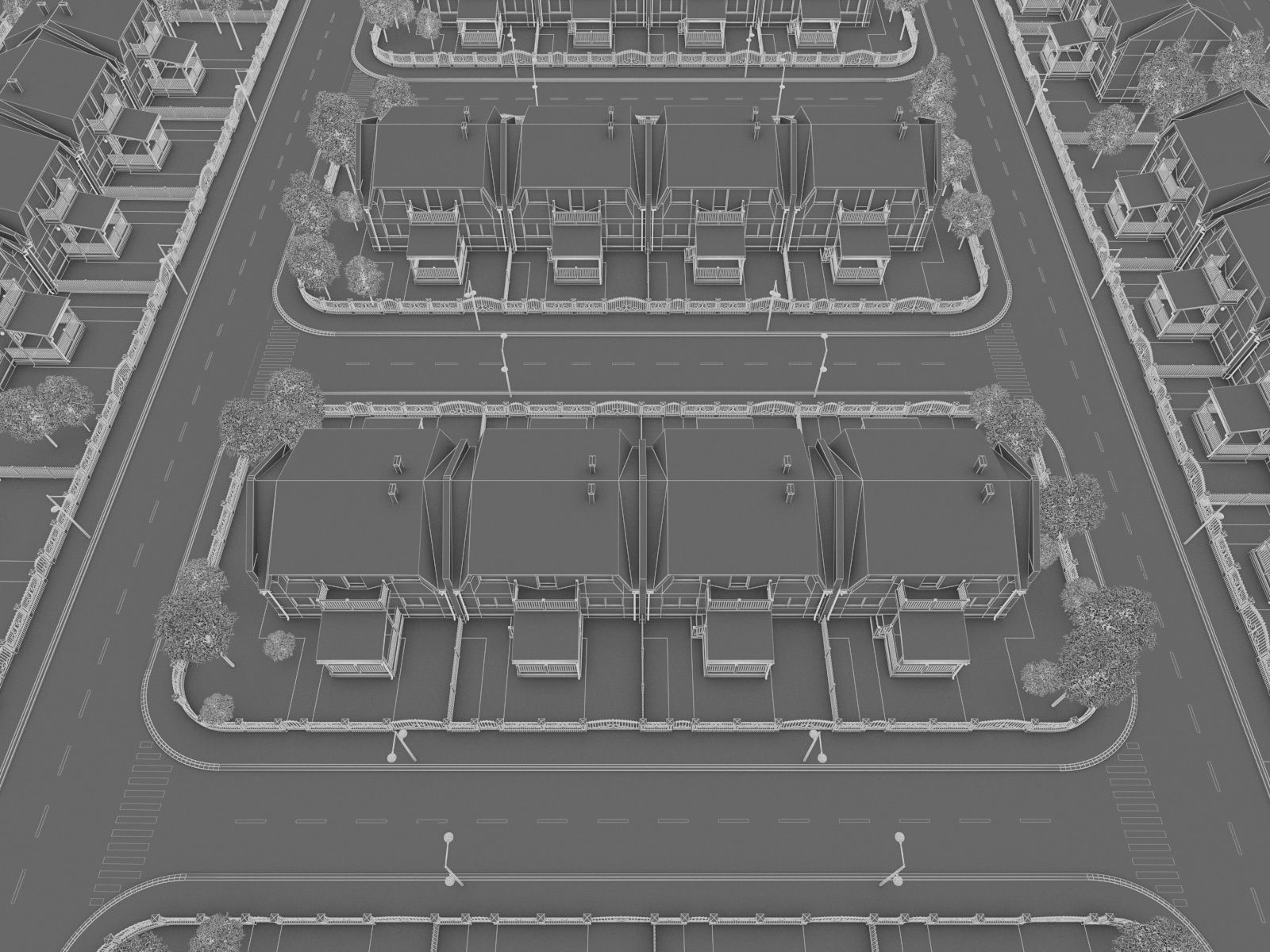 Neighborhood Houses 01 Low-poly 3D model_9