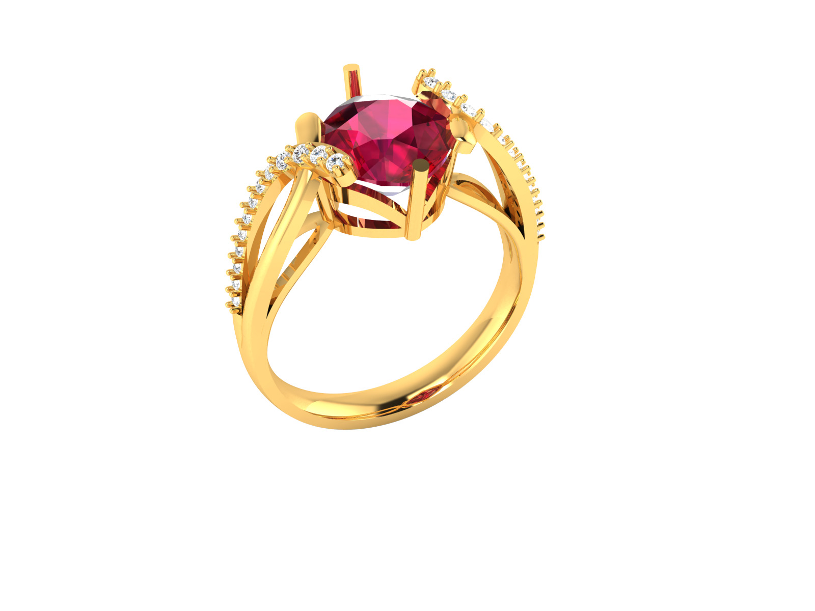 Women Ring Render 3dm STL OBJ FBX Details 3D print model_1