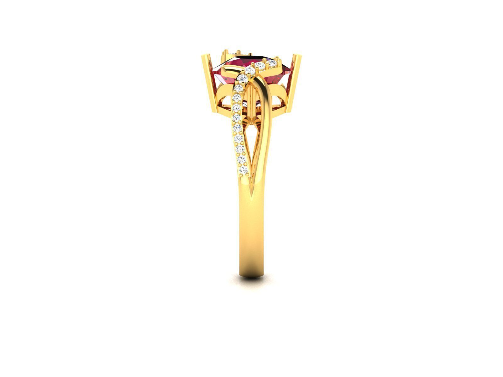 Women Ring Render 3dm STL OBJ FBX Details 3D print model_4