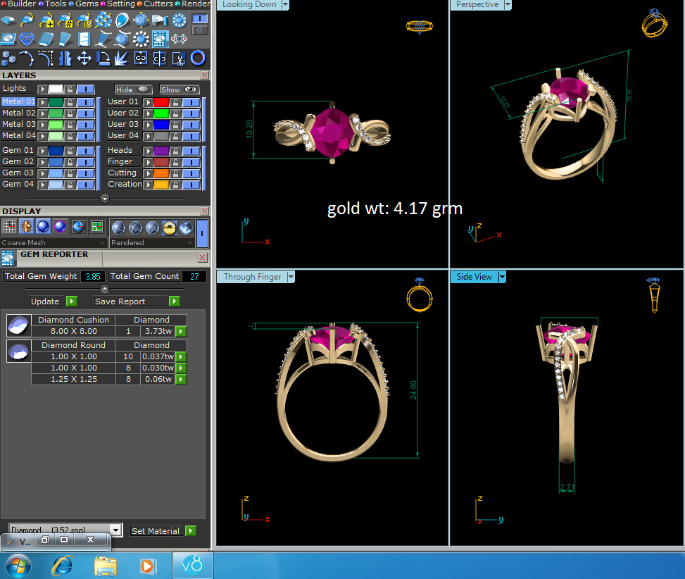 Women Ring Render 3dm STL OBJ FBX Details 3D print model_6