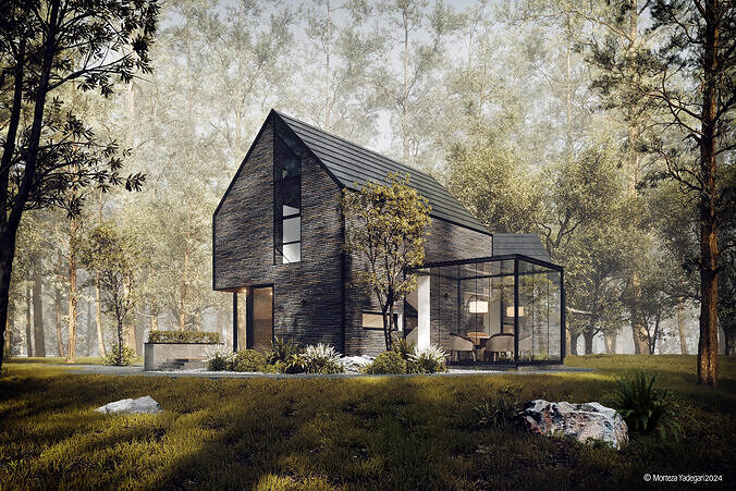 Black House Bluse 3D model 2