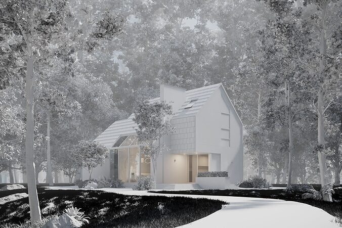 Black House Bluse 3D model 6