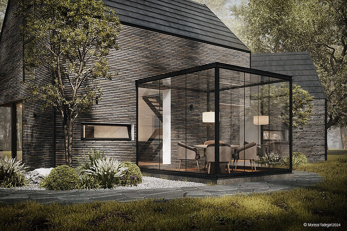 Black House Bluse 3D model 5