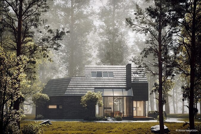 Black House Bluse 3D model 4