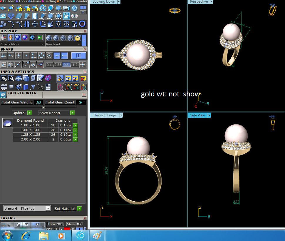 Women Ring  Render 3dm STL OBJ FBX Details 3D print model_6