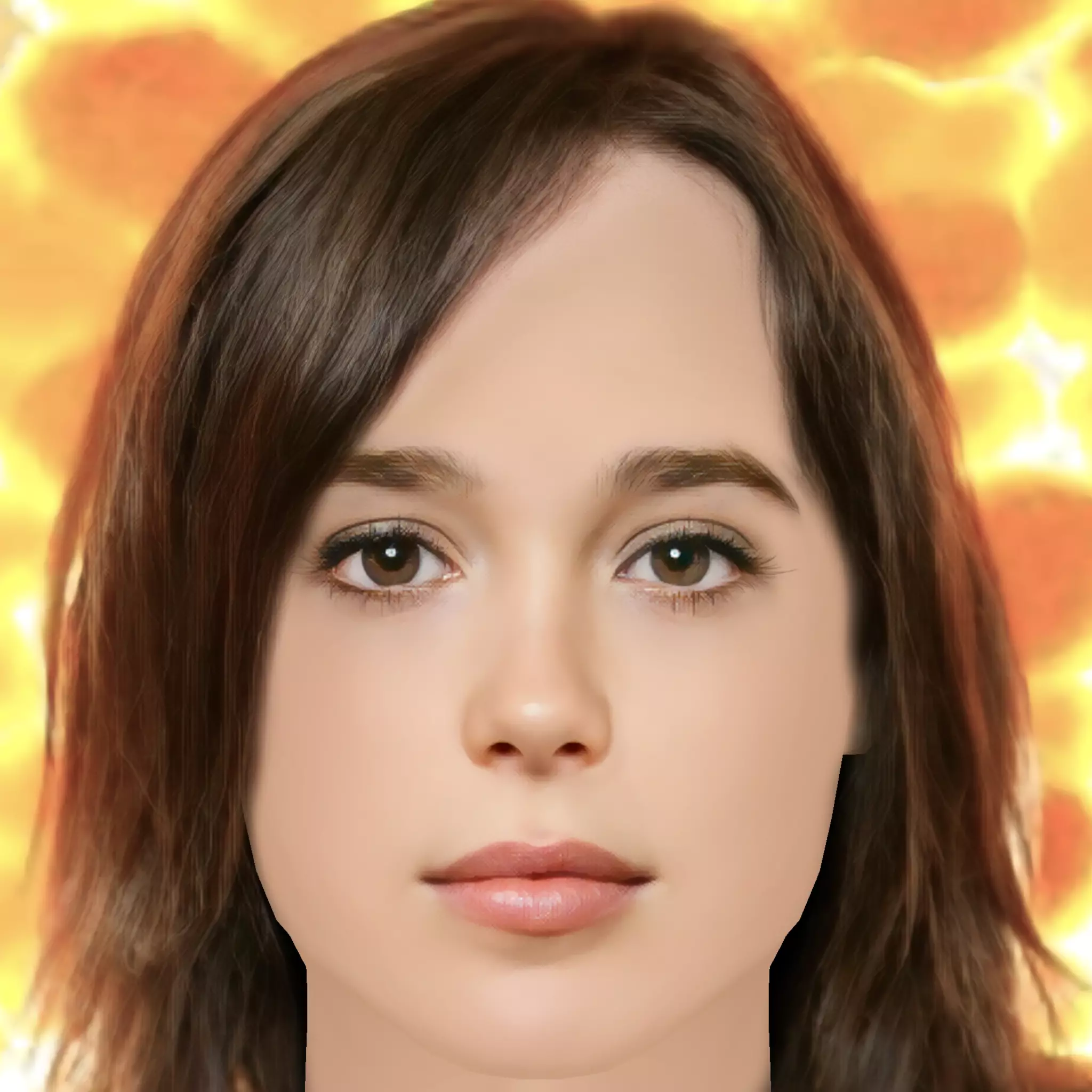 Ellen Page Head - No Hair - Low poly head for game Low-poly 3D model