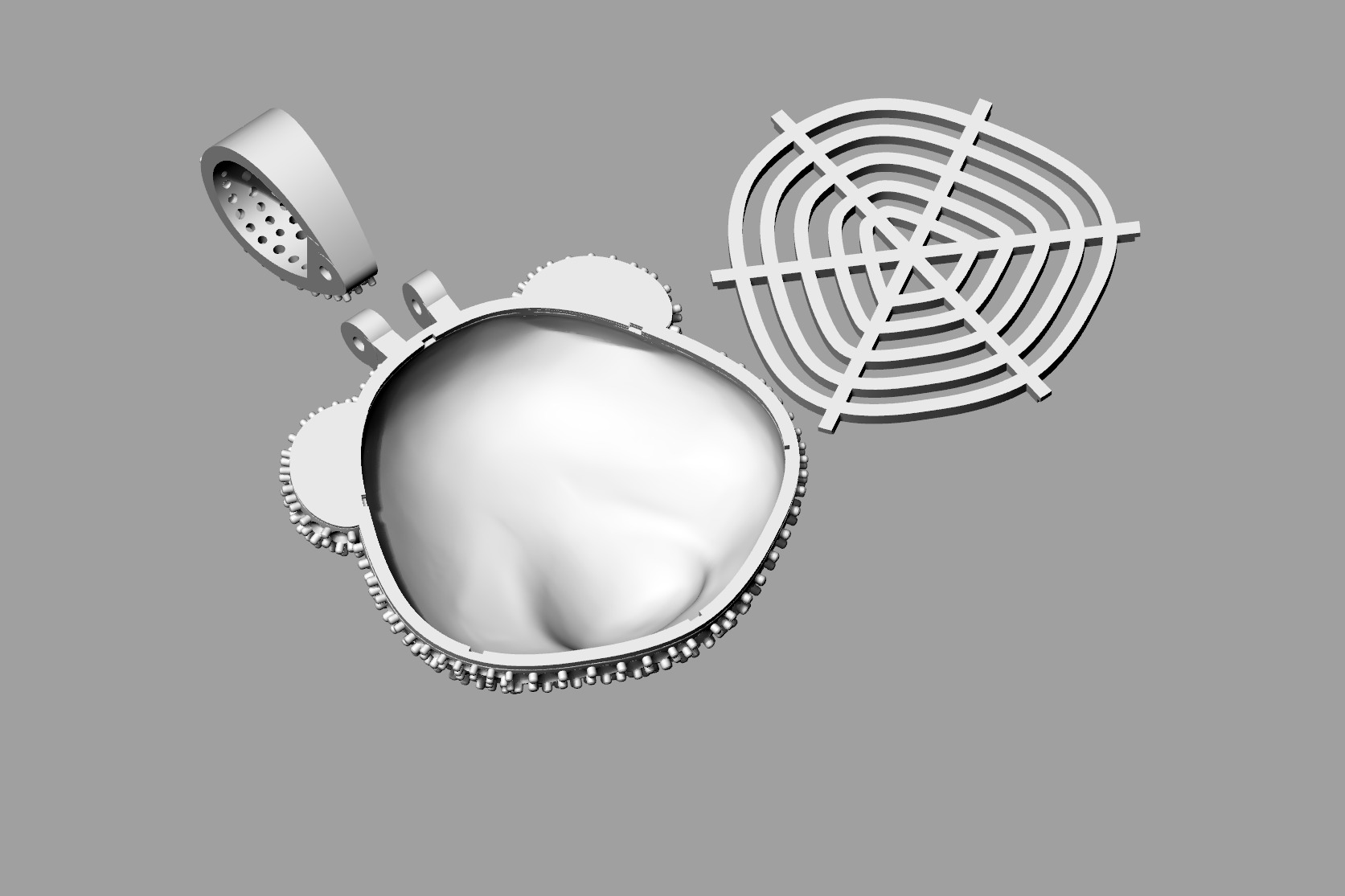 Panda pendant 3D print model 3D print model_7