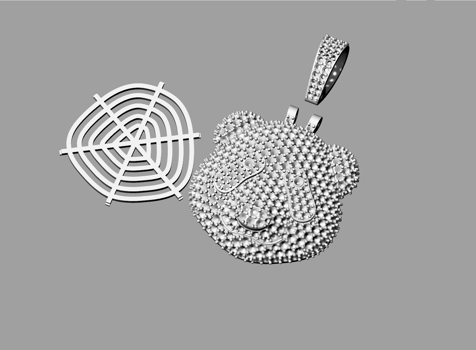 Panda pendant 3D print model 3D print model_5