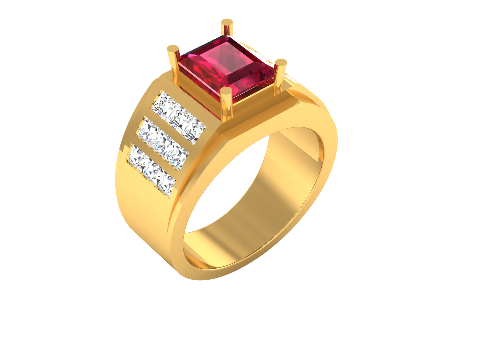 Mens Ring Render 3dm STL OBJ FBX Details 3D print model_1