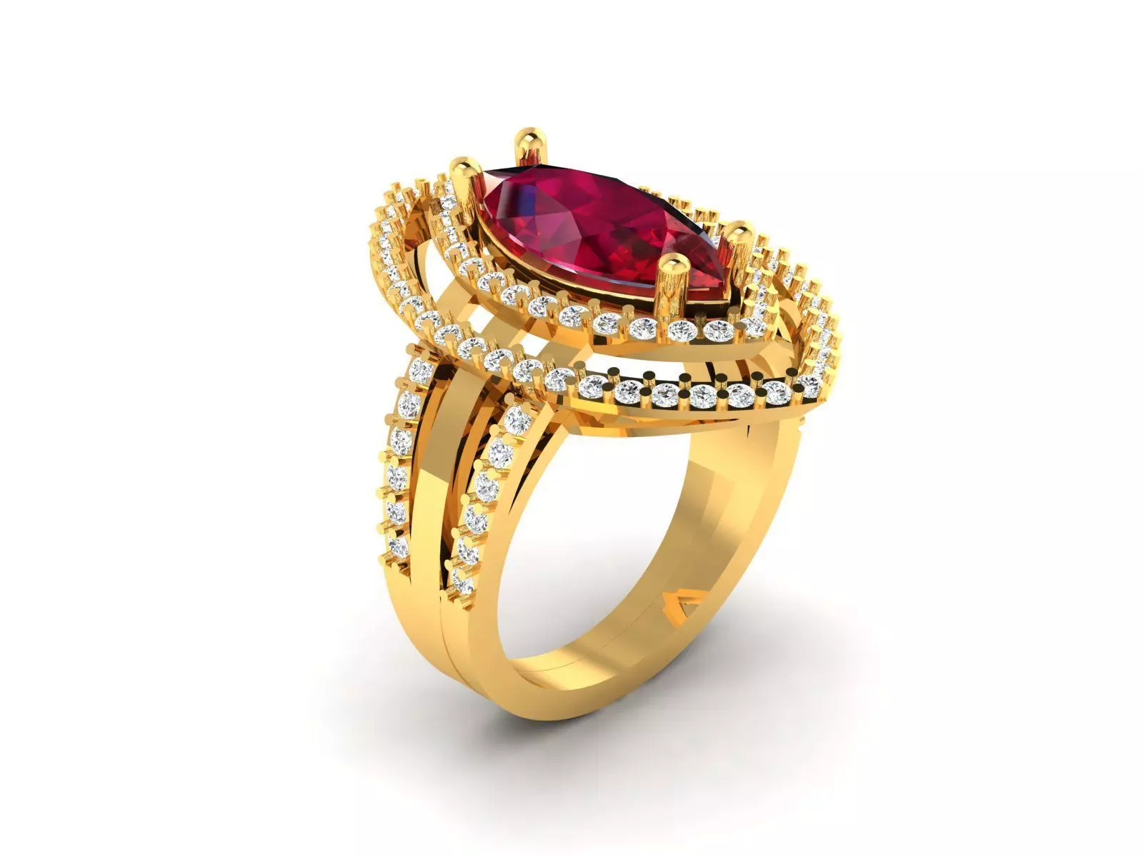 Women Ring Render 3dm STL OBJ FBX Details 3D print model