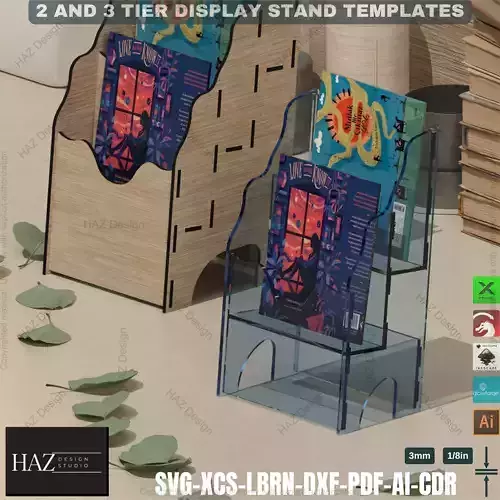 Laser Cut Tiered Display - DIY Retail Counter Stand Template 420 3D print model