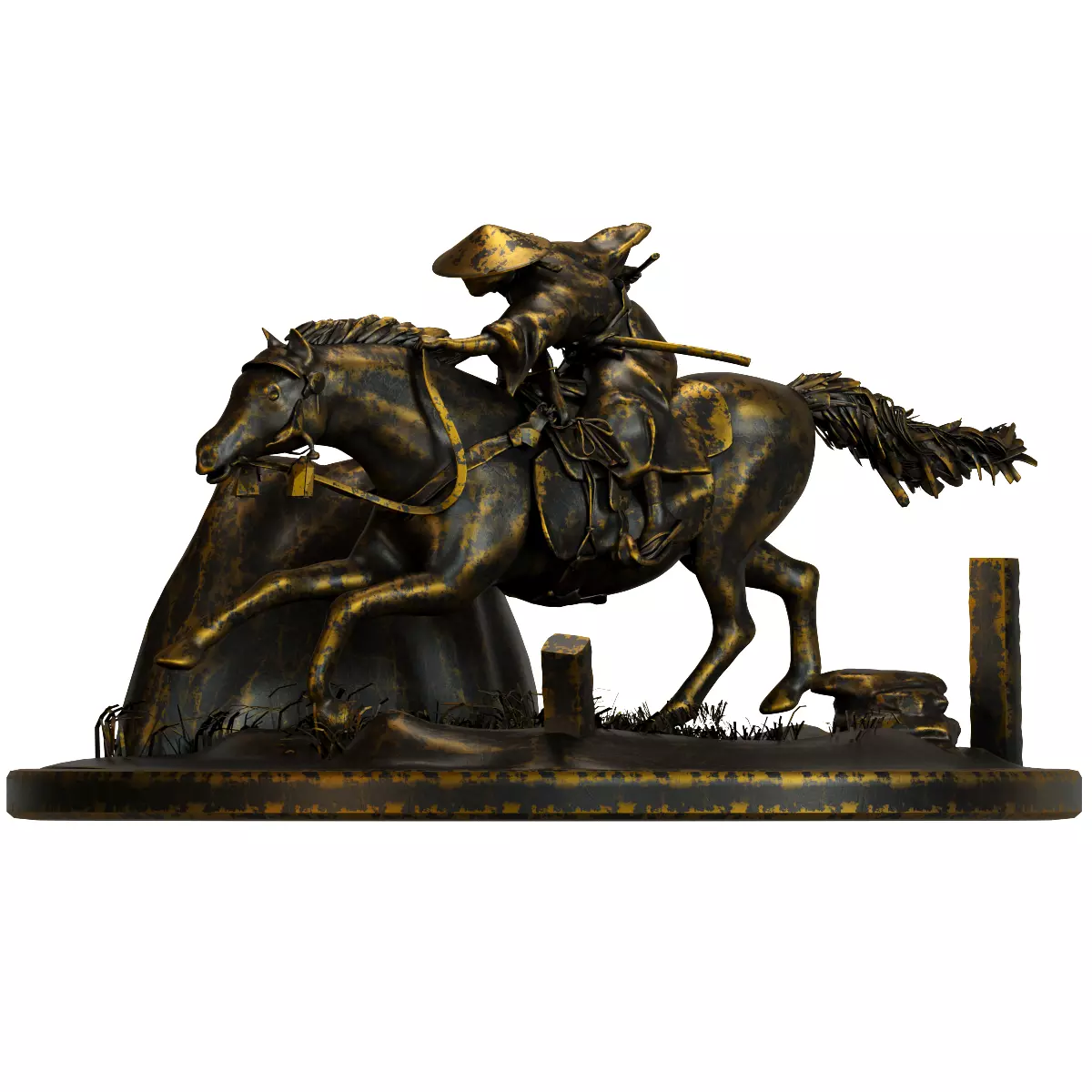 Samurai figurine 006 3D model_0