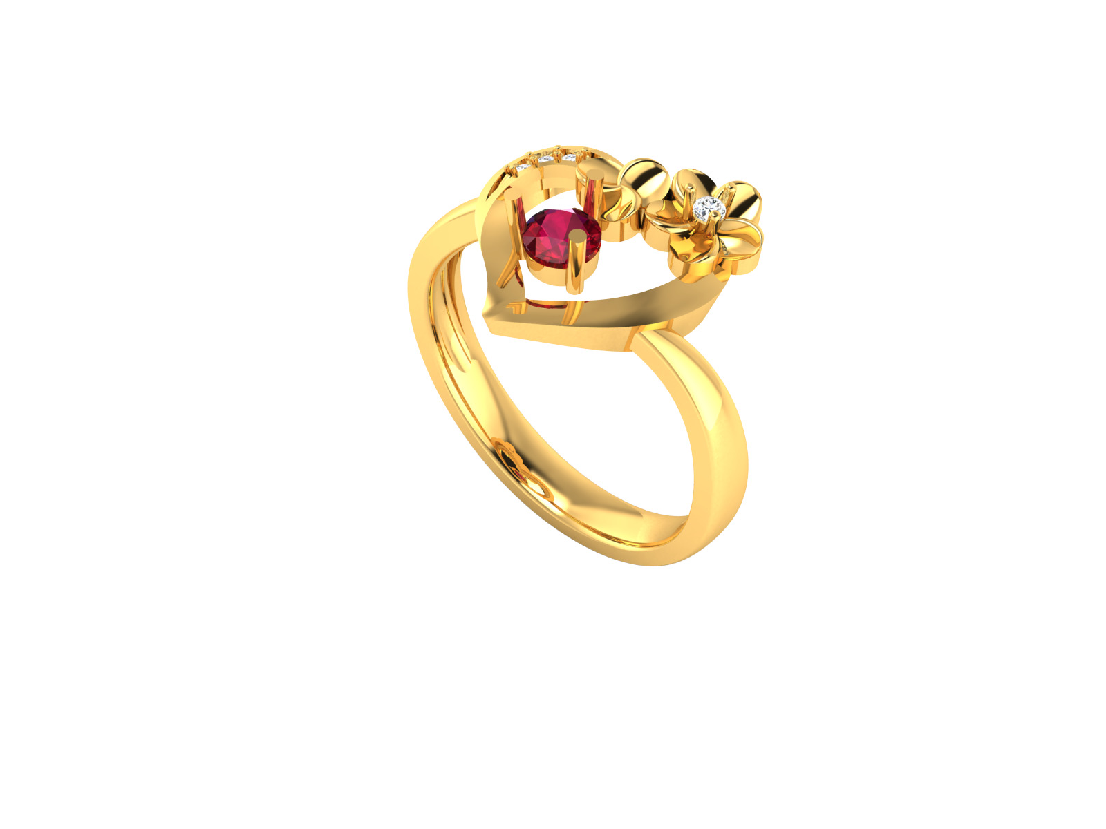 Women Ring Render 3dm STL OBJ FBX Details 3D print model_3