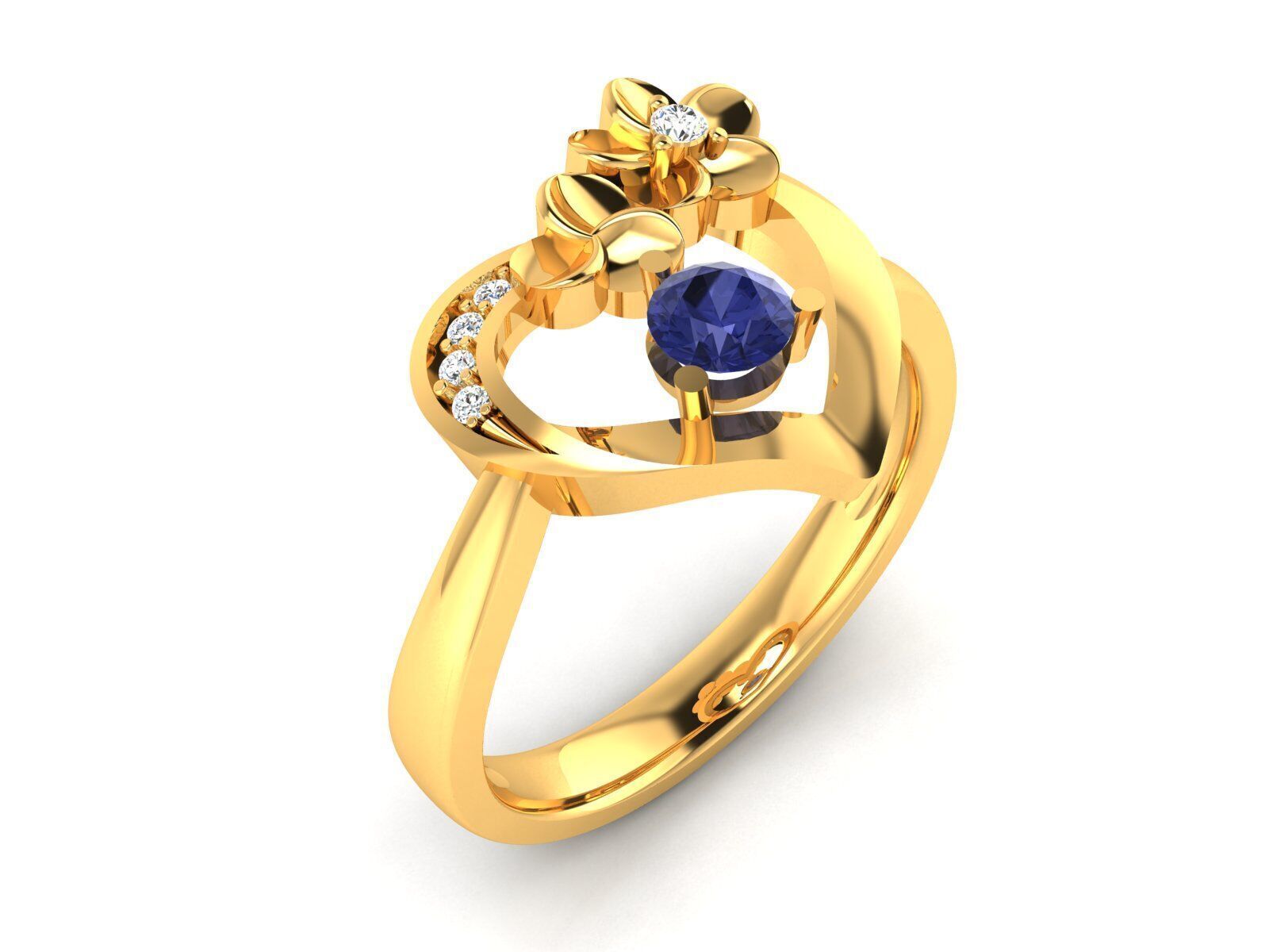 Women Ring Render 3dm STL OBJ FBX Details 3D print model_7