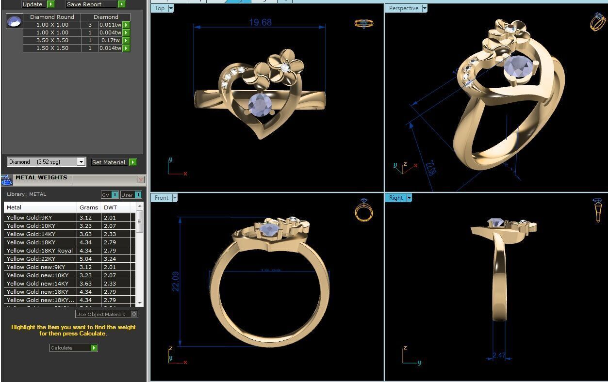 Women Ring Render 3dm STL OBJ FBX Details 3D print model_15