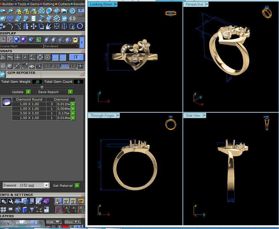 Women Ring Render 3dm STL OBJ FBX Details 3D print model_14