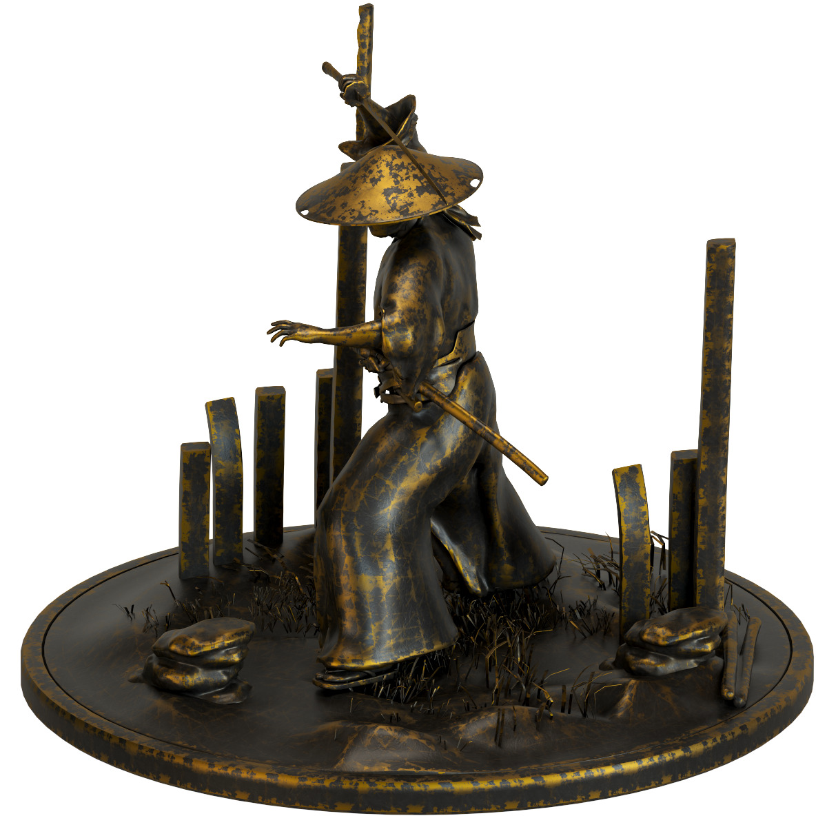 Samurai Figurine 004 3D model_1