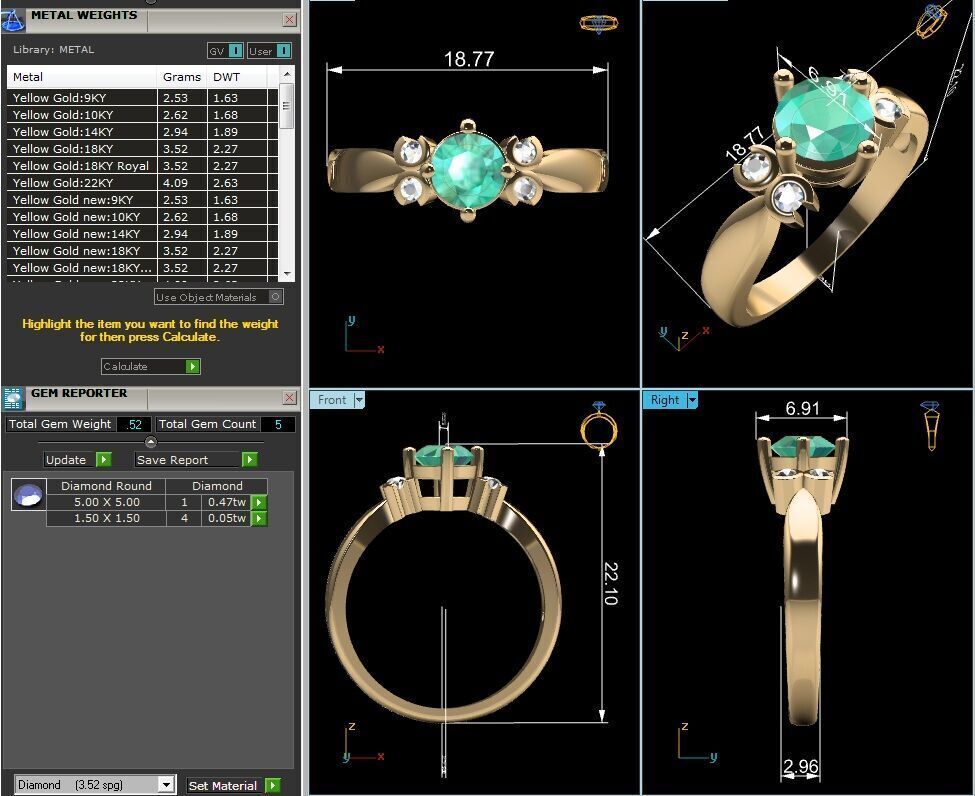 Women Ring Render 3dm STL OBJ FBX Details 3D print model_12