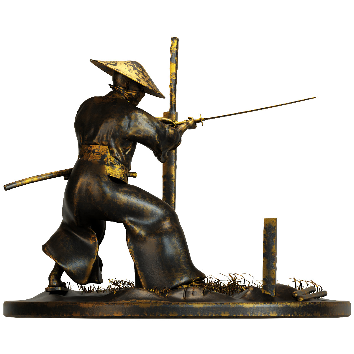 Samurai Figurine 001 3D model_2