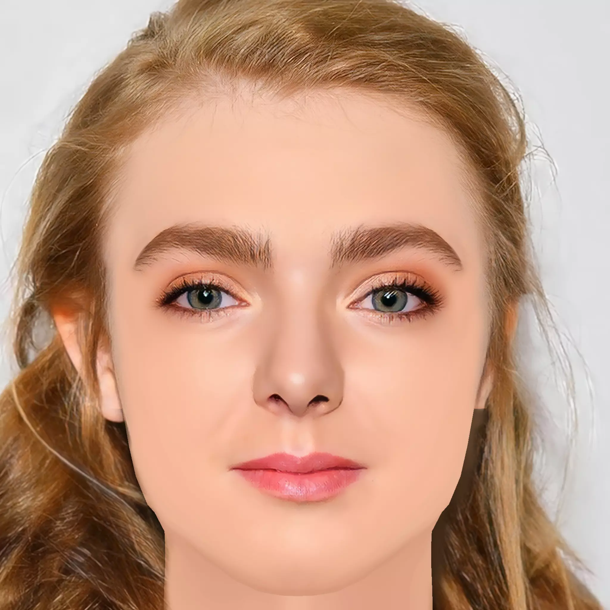 Elsie Fisher Head - No Hair - Low poly head for game Low-poly 3D model
